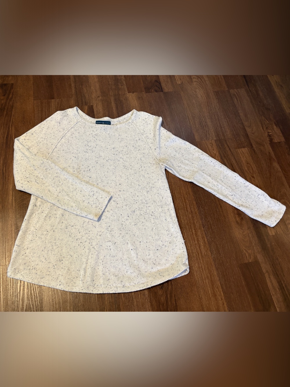 Karen Scott Cream Speckled Long-Sleeve Sweater